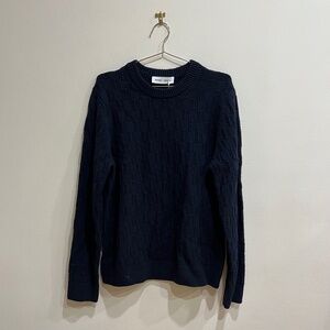 Samsøe Samsøe Navy Basket Knit Crewneck